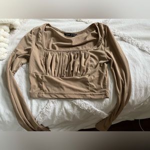 tan long sleeve top
